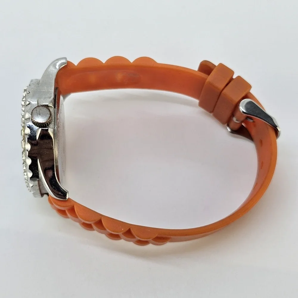 Women's Analog Watch 38MM Orange Dial Orange Plastic Bands NEW Battery